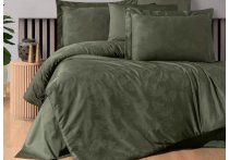 Постельное белье сатин жаккард First Choice - Dark Nichol Dark Green (Турция), евро
